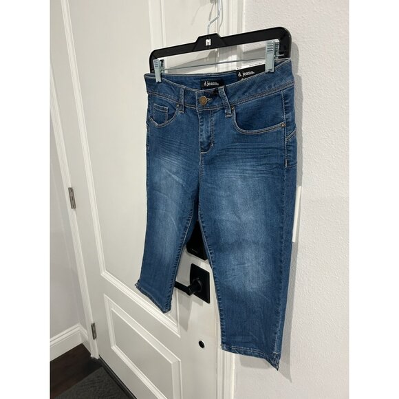 D. Jeans Modern Fit Butt Lifter Capri Blue Denim Sz 6P Classic 5 Pockets NWT - Picture 3 of 10